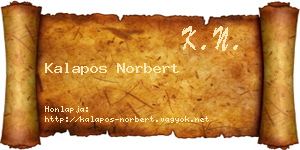 Kalapos Norbert névjegykártya
