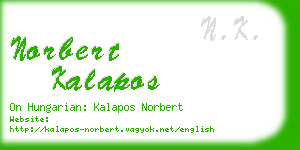 norbert kalapos business card